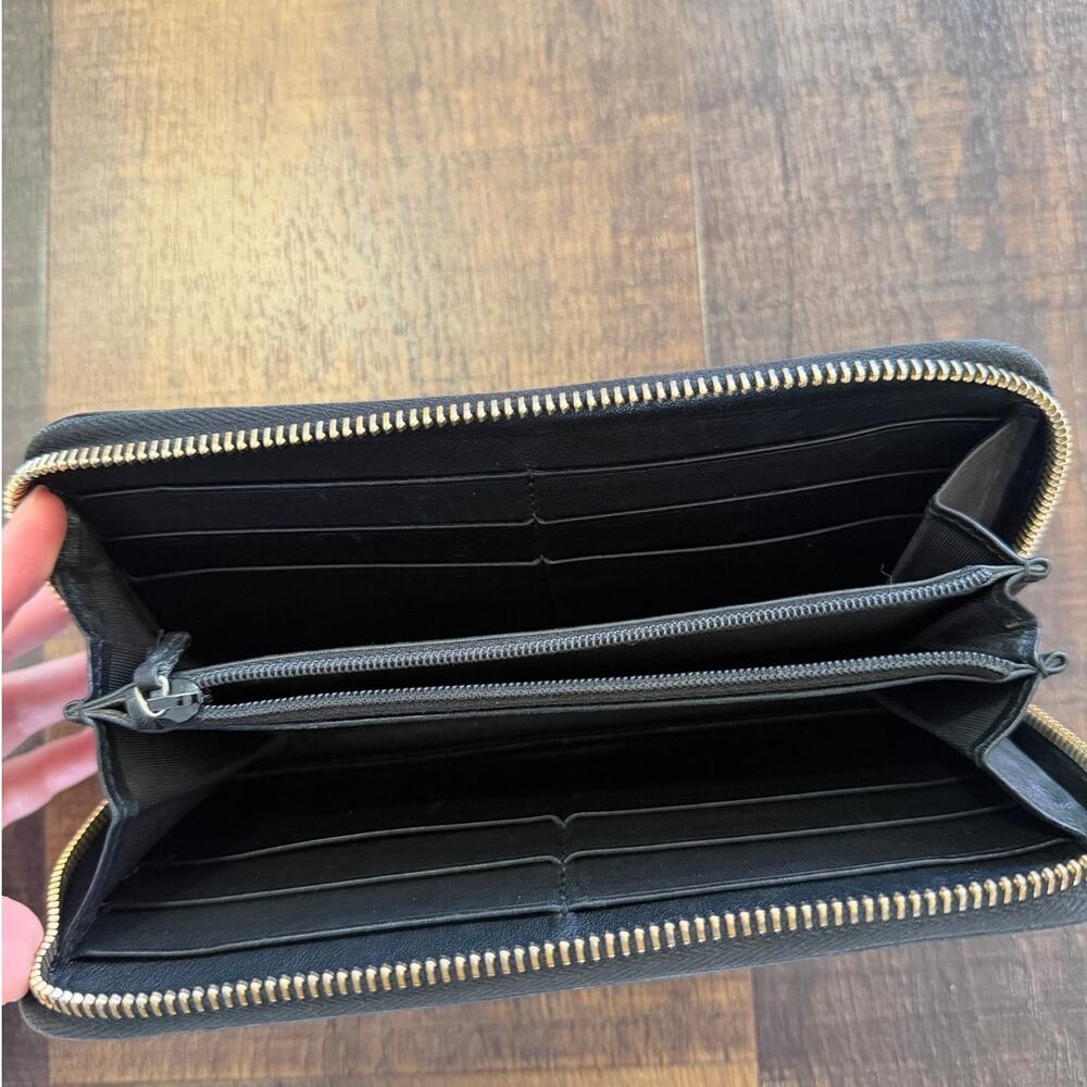 Gucci Guccissima Zip Around Wallet Black Leather GG Embossed Long Wallet - Picture 6 of 14